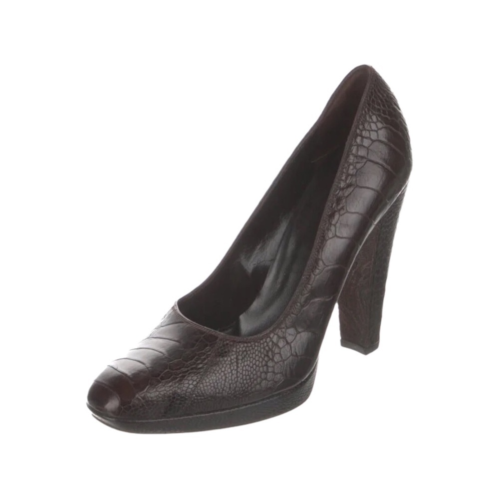 𝅺Gucci Brown Leather Pumps